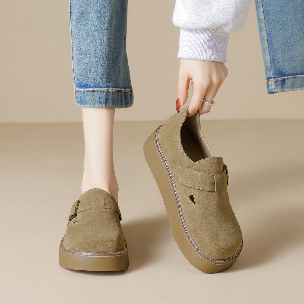 Small thick-soled retro new spring one-pedal single shoes