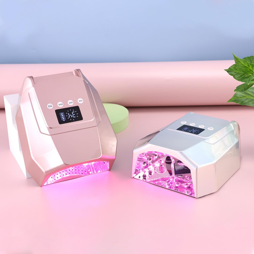 BEPAN 98W Powerful Pink LEDs UV Lamp Rechargeable Battery Manicure Pedicure Curing Polish Cordless Nail Dryer Fast Drying Gel