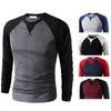 Stylish Men's Slim Fit Crew Neck Long Sleeve Raglan Tee With Classic Appeal