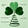 Soft Fabric Christmas Tree Top Ornament with Open Coil Base, Contrasting Green Leaves Styling, and Internal Iron Wire for Holiday Use