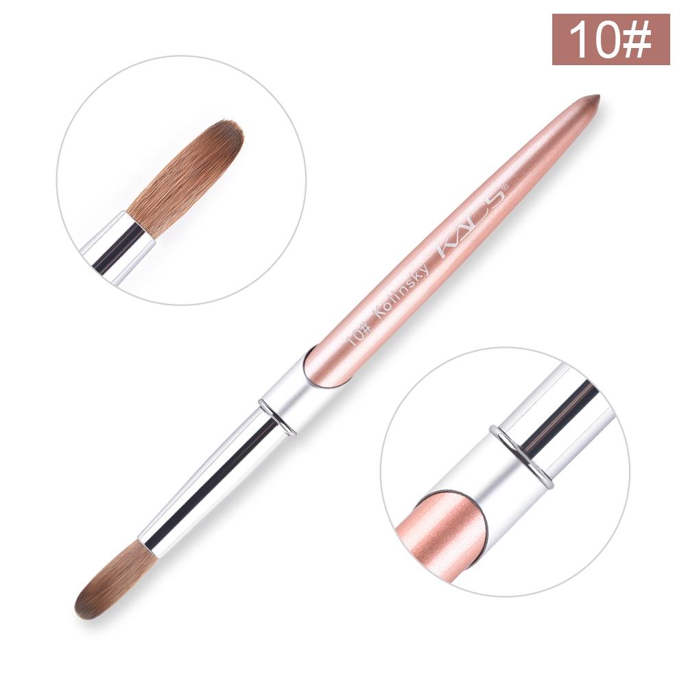 Kolinsky Nails Art Pinsel für Acryl, UV-Gel, Verlängerung, gewellter Kopf, Roségold-Metallgriff, DIY-Malerei, Zeichnung, Schnitzstift