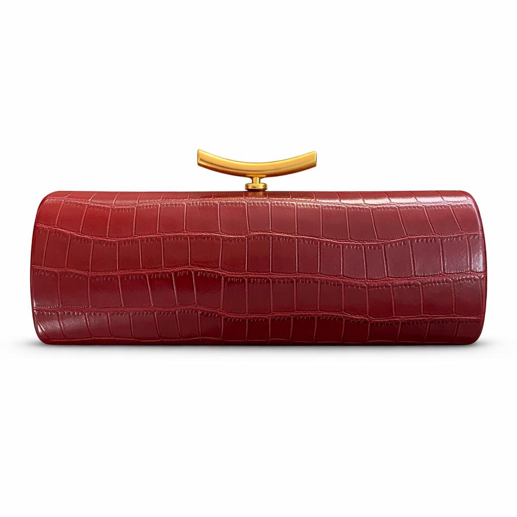 New Crocodile Print Faux Leather Baguette Shoulder Bag for Women Fashionable Chain Crossbody Evening Clutch Purse