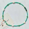 Natural Chrysoprase Freshwater Pearl Design Necklace Collarbone Chain