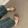 Zwei-Wege-Leinen Ein-Wort mit Zehensandalen Damen Sommerurlaubsstil Freizeit Strand Römische Schuhe Hausschuhe für draußen
