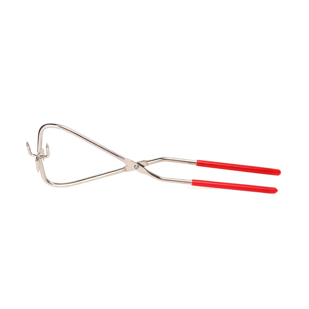 2pcs Dipping Tongs Red Handle Stainless Steel Easy Cleaning Stable Fixation Pottery Sculpture Tongs for Craft Carving