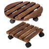 Wooden Plant Stand with Wheels 40 Kg Load Capacity Rolling Plant Caddy Multipurpose Flowerpot Stand with 360° Lockable Casters