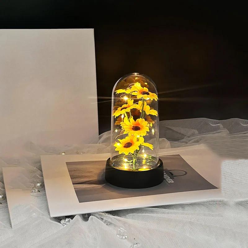 

Artificial Sunflower Plastic Set Valentine s Day Mother s Day Eternal Flower Gift Birthday Gift Can Light Up