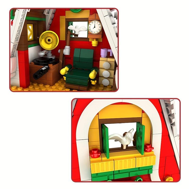 1301pcs Christmas Carnival X Art House Building Blocks Set Festive Red/White DIY Assembly Toy, Compatible with Major Brands, Miniature Christmas Items