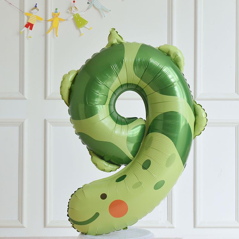 Cartoon Animal Number Balloons for Baby's 1st Birthday or 100 Days Celebration Photo Table