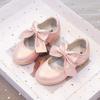 Girls Shoes with Big Bow Knot Princess Sweet Classic Fashion Children Party Shoes White Wedding Soft Anti Slippery