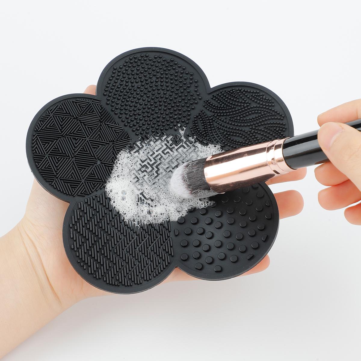 1 Pcs Silicone Makeup Brush & Sponge Cleaner - Cosmetic Brush Cleaning Mat Pad Cleaning Tool