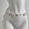 Flower Pearl Tassel Necklace Ladies Sexy Pearl Multi-Layer Body Chain Elegant Waist Chain For Beach Outfit  Accessory