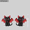 2D Flat Halloween Earrings Black Bat Cat Earrings Women's Cute Cartoon Halloween Acrylic Dangle Earrings Halloween Party Costume Jewelry Set