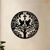 Black White Metal Wall Decor Christian Couples Love Tree Birds Art Durable Iron Indoor Outdoor Ornament