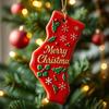 State Pride Christmas Ornaments Acrylic State Shaped Xmas Tree Hanging Decoration