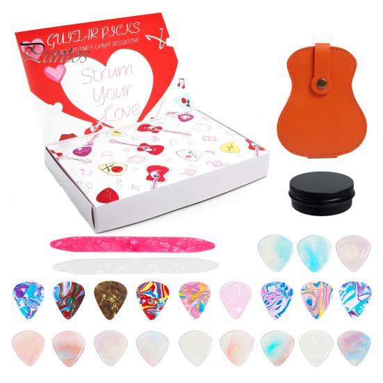 Children Valentine's Day Decoration Guitar Picks Advent Calendar 24-Day Countdown Holiday with And Accessories for Guitarists Music Lovers Activity