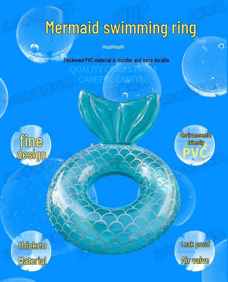 Inflatable Adult Mermaid Tail Swim Ring & Floating Water Chair