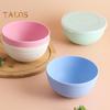 4Pcs Food Grade Plastic Salad Bowl with Dust-Proof Lid Multifunctional Thickened Cereal Bowl Dishwasher Safe Reusable Noodle Rice Food Bowl