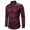 2020 New Men's Shirt Gothic Style Rivet Casual Long Sleeve Shirt Men's Costume