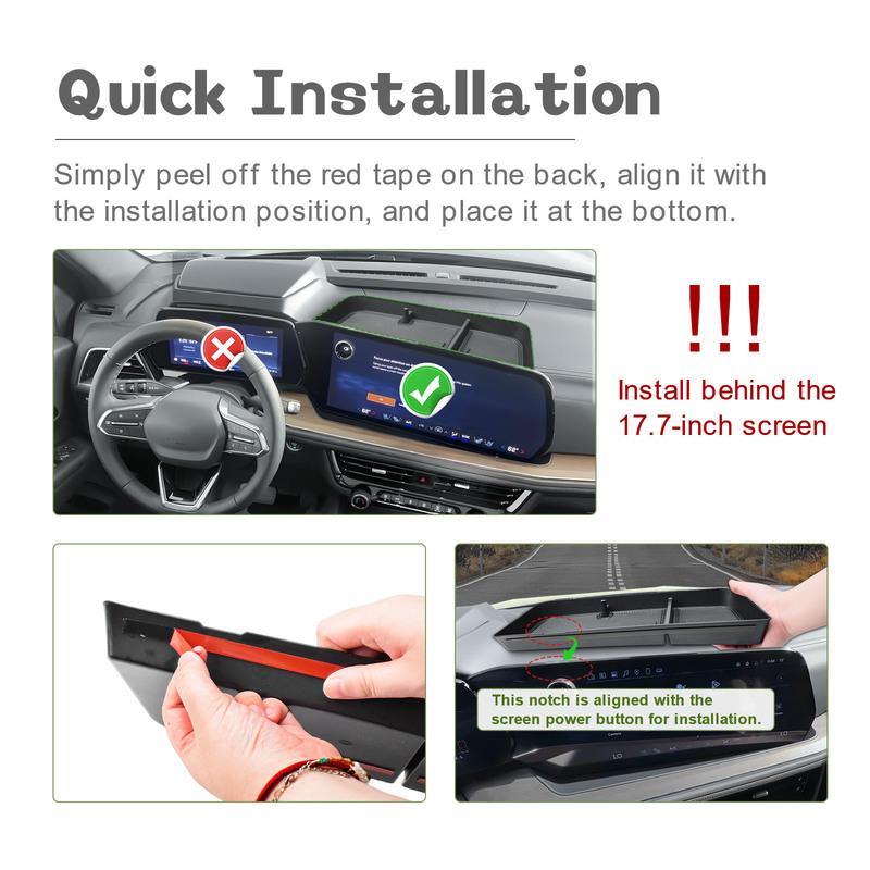 Center Console Tray Storage Organizer for 2025 Chevy Suburban Tahoe Behind Screen 17.7-inch Touch Dash Board Storage Car Box