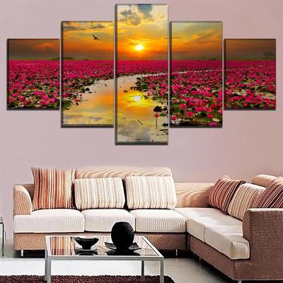 Kunstwerk Poster HD Drucke Home Decor 5 Stück Blume Wand Kunst Pflanze Cuadros Modulare Bilder Nachttisch Hintergrund Leinwand Malerei