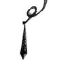 Personality Gothic Deep Red Black Geometric Cone Glass Crystal Pendant Necklace for Women Hallowmas Party Jewelry Accessory Gift