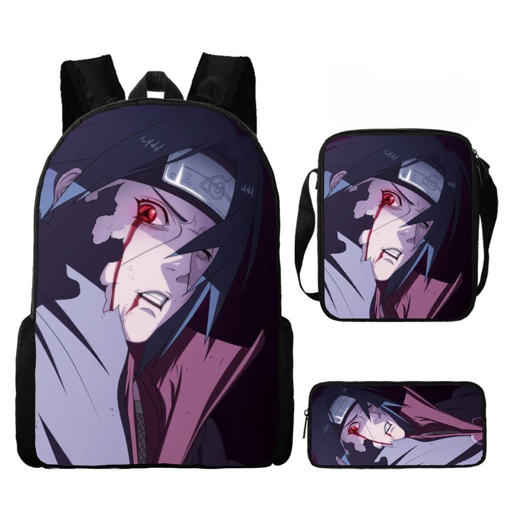 Backpack Naruto Children Set With Pencil Case And Versatile For School Trips Day
