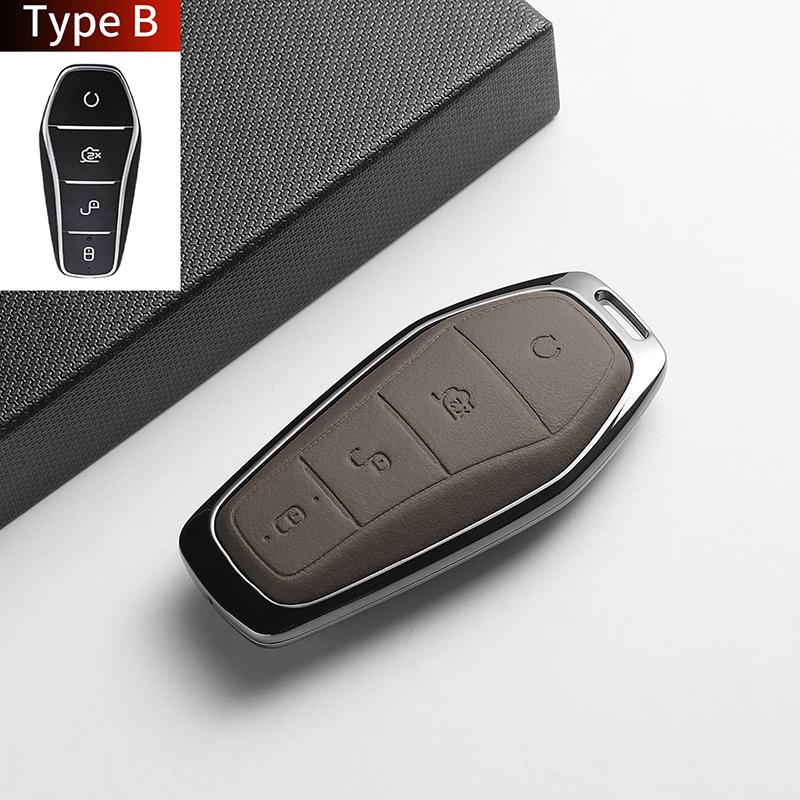 For BYD Han EV Dolphin Song Plus DMI Seagull Yuan UP Qin Pro Seal 06 Escort 7 Tang L Leather Metal Car Key Case Cover Accessorie