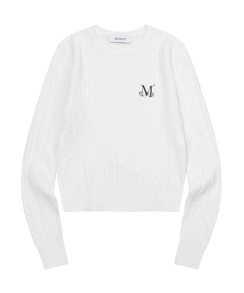 Mucent Jimmy Round Neck Crop Cable Knit (7 Colors)