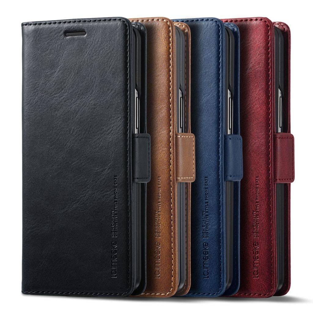 Business Leather Case For Samsung Galaxy Z Fold 6 5G 3 4 5 Fold6 Fold5 Magnetic Flip Protective Cards Solt Wallet Phone Cover