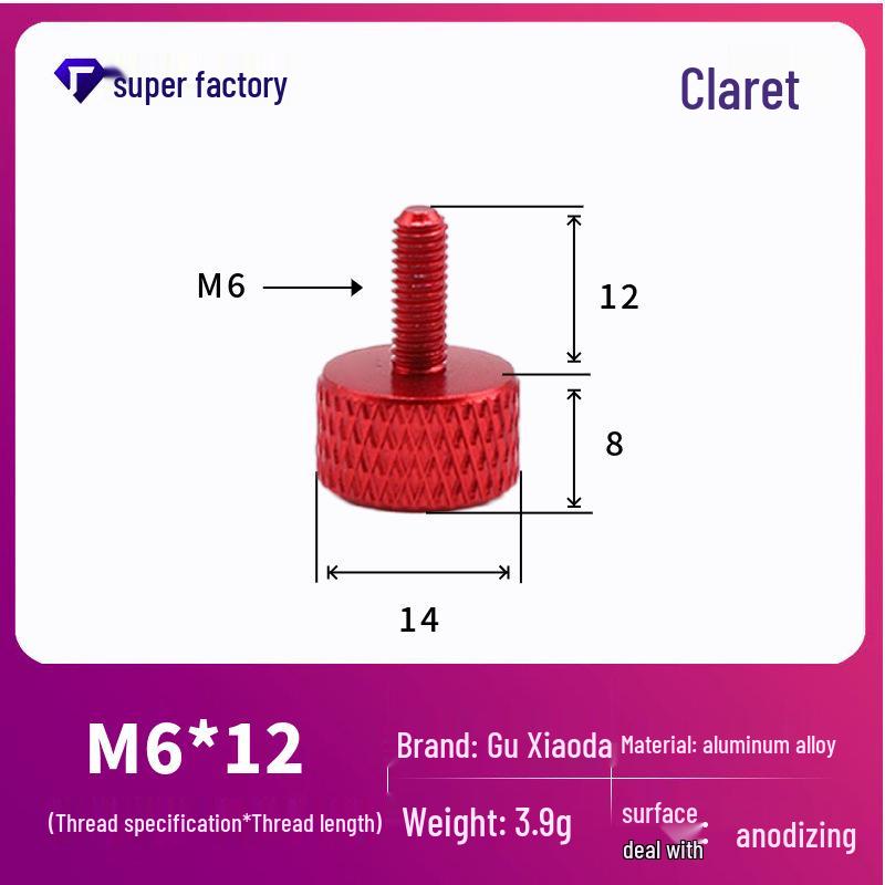 Knurled Aluminum Alloy Hand-Tightening Knob - M3M4M5M6M8 Sizes.