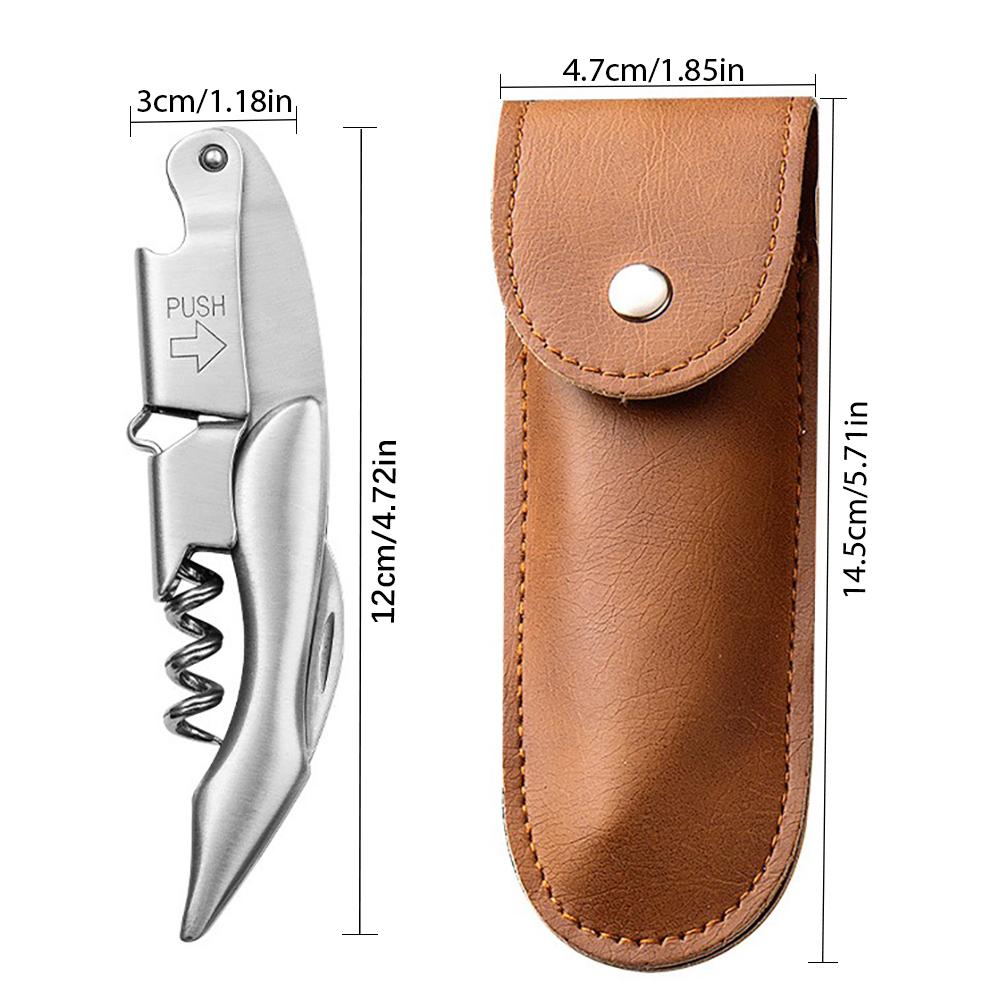 Personalized Waiters Corkscrew Wine & Beer Bottle Opener Wooden Cork Opener, Stainless Steel, Engraving of the Recipient's Name