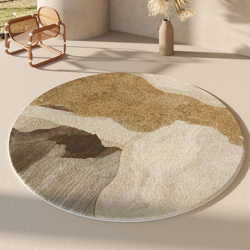 Moderní Styl Dekorace Ložnice Kulatý Koberec Domácí Nadýchaný Měkký Koberec Lehký Luxusní Koberce do Obývacího Pokoj Zesílená Plyšová Podložka na Podlahu