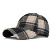 Retro Plaid Woolen Baseball Cap, Autumn and Winter Plaid Cap, Versatile Casual Thermal Visor for Men/Women