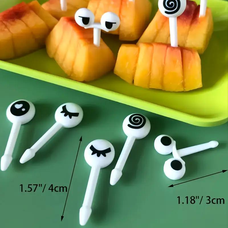 10pcs/set Cartoon Cute Baby Stainless Steel Fruit Fork with Small Ceramic Jar Household Creative Safety Children's Fruit Forks