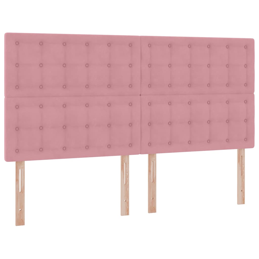 Storage Bed with Mattress Pink 160 X 200 Cm Velvet