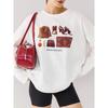 New Fashion T-shirt European and American New Fashion Casual Loose round Neck Print Long sleeve Cotton T-shirt Top