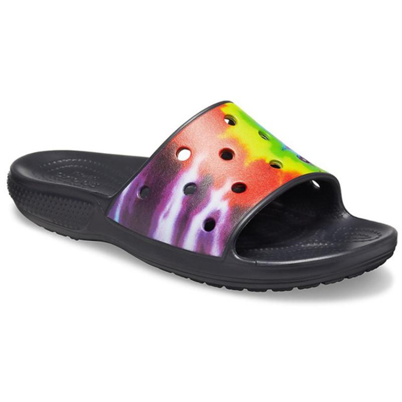 Crocs Classic clog open-toe slippers EVA antibacterial quick-drying slippers for men and women in black