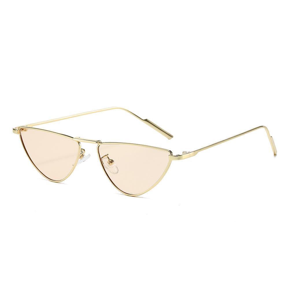Fashionable Metal Cat Eye Sunglasses For Women & Men Trendy Pointed Frames With Light-Colored Lenses For Ultimate Sun Protection