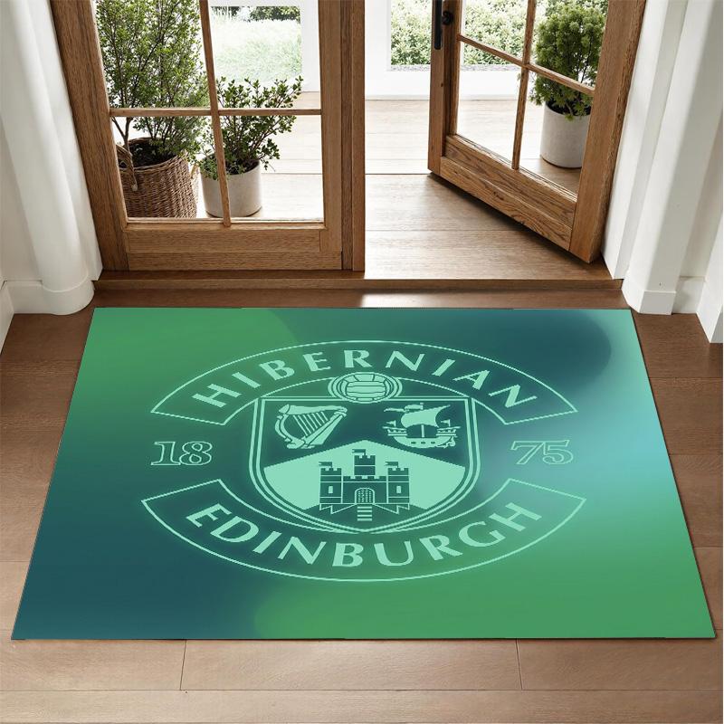 Hibernian FC Design Crystal Velvet Rug Soft Decorative Mat for Bedroom Entrance