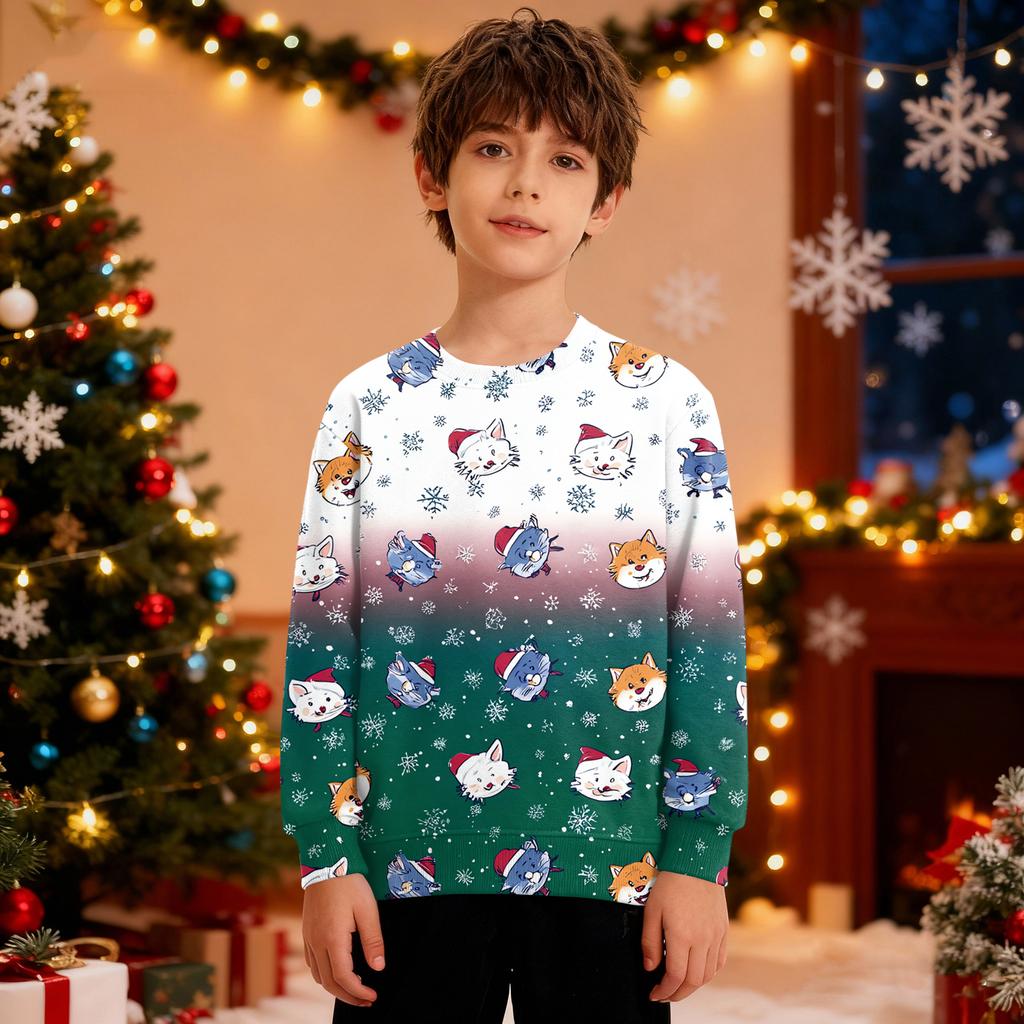 Vánoční mikina Chlapci Dívky Ošklivá Vánoční košile Crewneck Batole Dlouhý rukáv Pulovr Outfit Topy