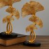 Resin Nordic Ginkgo Three Leaf Crafts Sculpture European Modern Desktop Ornament Model For Living Room Hallway Home Decoration