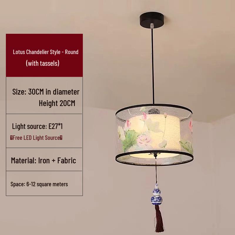 LED Ceiling Light for Balcony, Hallway, or Bedroom - New Chinese Style Small Pendant Light