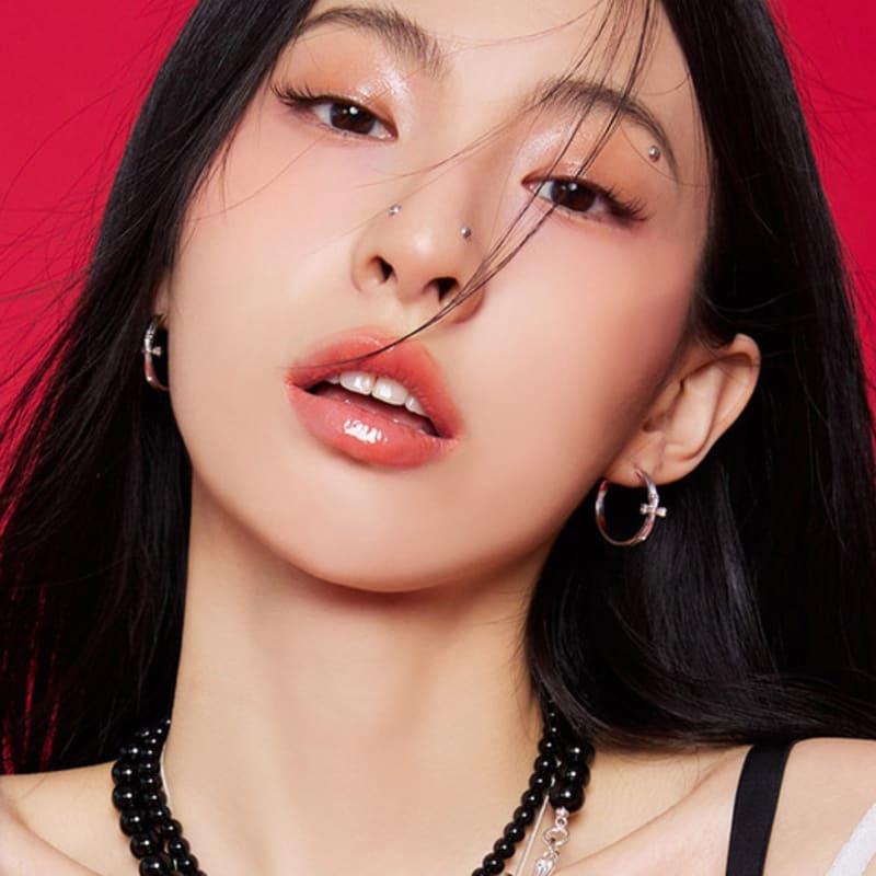 NIMBUS SHINE CROSS HOOP EARRINGS (S)