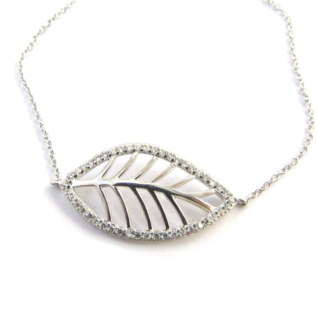 Les Trésors De Lily [M8967] - Silver Bracelet 'Feuille d'Or' Silver White (rhodium-plated) - 28x15 Mm
