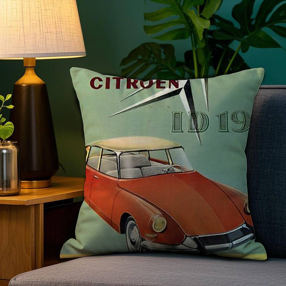 Cool C-Citroen Classic Pillow Case Plush Fabric Soft Double Sided Print Sofa Cushion Cover Throw Pillow Covers