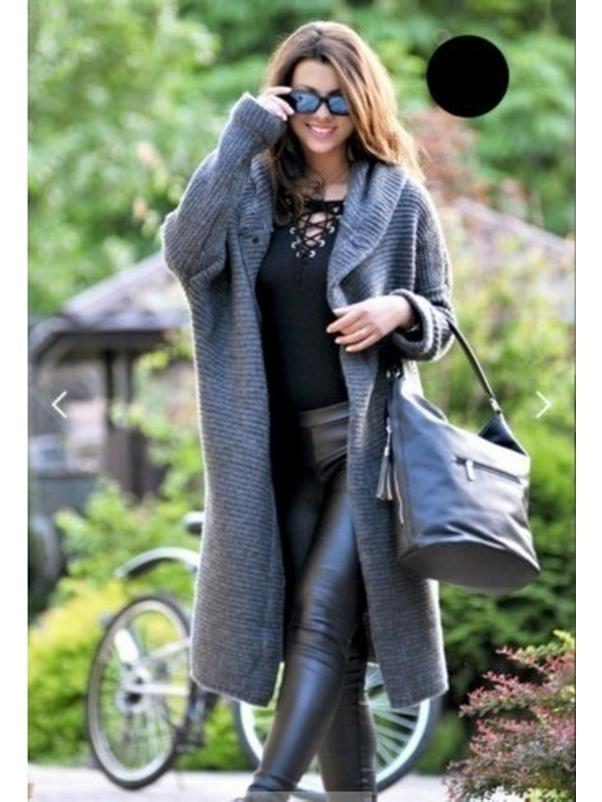 

Spring 2025 Women s Hooded Cardigan Sweater Knitwear 5XL серый