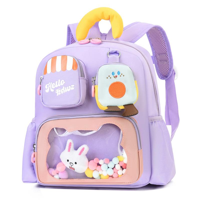 The new Korean version of the rainbow ball big children's boys and girls backpack, primary and secondary school students backpack