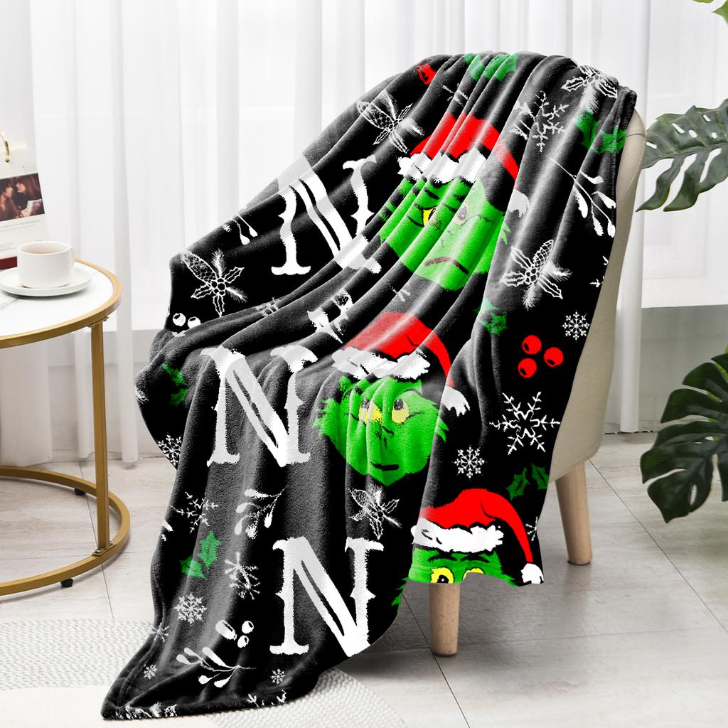 Green Monster- Flannel Blanket Comfortable Flannel Digital Print Blanket