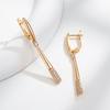 Fashion  Rose Gold Color Long Drop Earrings For Women Girl Mosaic Natural Zircon Accessories High Quality Daily Jewelry